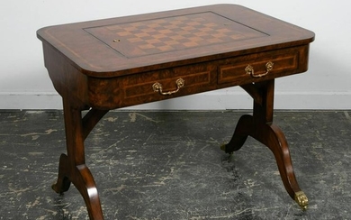 Maitland Smith Inlaid Regency Style Games Table