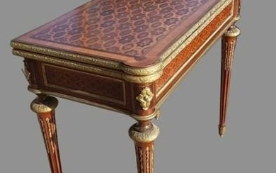 Marked Monbro Ainé - Games table - Napoleon III - Wood - Second half 19th century