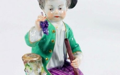 Meissen signed porcelain figure with green coat