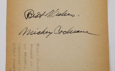 Mickey Cochrane Signed Autograph Book Page