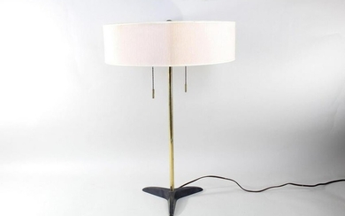 Mid Century Modern Metal Table Lamp w/ Perforated Shade