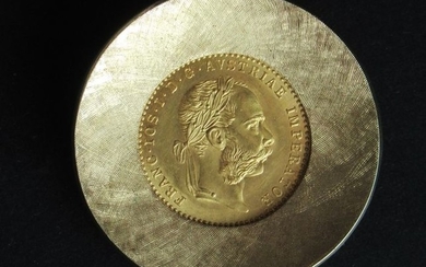 Mixed Gold - Brooch, Pendant Gold coin 986/1000 Franc IOS I D G Avstriae Imperator, 1915