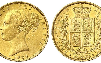 Monnaies et médailles d'or étrangères, Grande-Bretagne, Victoria, 1837-1901, Souverain 1864 avec Die Nr. 83. 7,99...