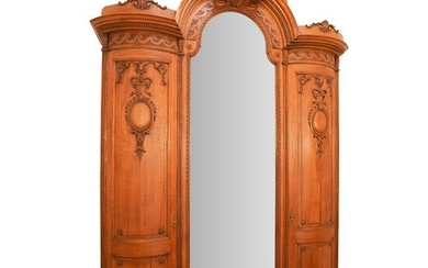 Monumental Transitional Louis XVI Oak Armoire
