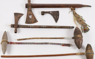 NATIVE AMERICAN WAR CLUBS & AXE-PIPES