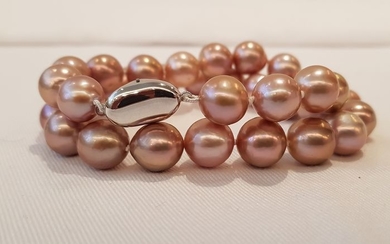 NO RESERVE PRICE - 925 Silver - 11x13mm Beautiful Colour Edison Pearls - Bracelet