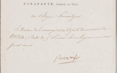 Napoleon I (1769-1821) Military Order Signed, Cairo, 19 January 1799. Single sheet of laid paper with printed headline, "Liberte, Egali