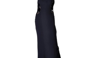 New Versace black embellished gown