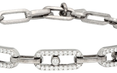 No Reserve - Messika 18K white gold link bracelet 'Move' set with approx. 1.15 ct....