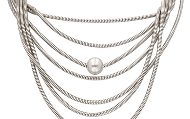 No Reserve - Pianegonda silver spirutube necklace.