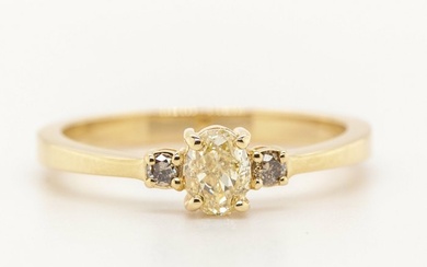 No Reserve Price - 0.45 tcw - 14 kt. Yellow gold - Ring Diamond