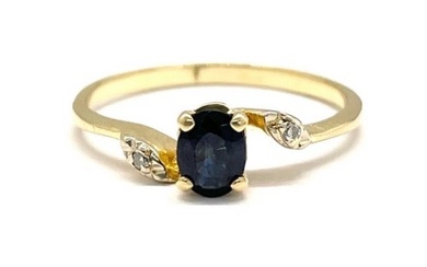 No Reserve Price - Ring - 18 kt. Yellow gold Sapphire - Diamond