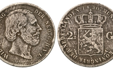 No reserve - 2½ Gulden. Willem III. 1850. Zeer Fraai.