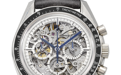 OMEGA. A VERY RARE AND ATTRACTIVE PLATINUM LIMITED EDITION SKELETONIZED...