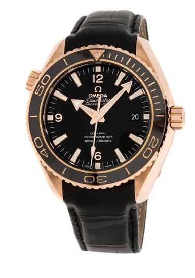Omega - Seamaster Planet Ocean 600M 45.5 Co-Axial Red Gold Black Dial Black Alligator Strap - 232.63.46.21.01.001 - Unisex - 2020