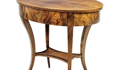 An Oval Biedermeier Sewing Table