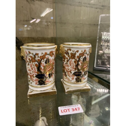 PAIR OF ROYAL CROWN DERBY SPILL VASES