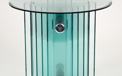 Pace Style Contemporary Glass Panel Side Table