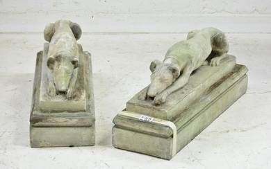 Pair British Concrete Whippets
