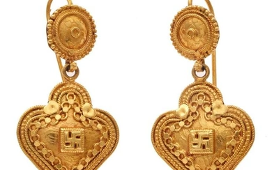 Pair of 20k Yellow Gold Earrings