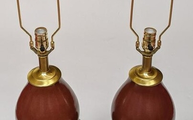 Pair of Asian-Style Double Gourd Table Lamps