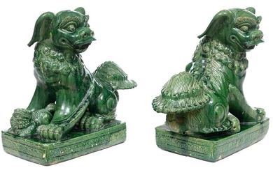 Pair of Chinese Ceramic Foo Dogs
