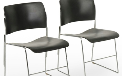 Pair of David Rowland for General Fireproofing Co. "40/4" Stacking Chairs, 1970s