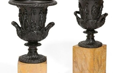 Pair of French bronze models of the Medici Vase