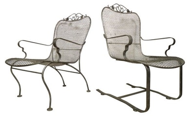Pair of Vintage Woodard Metal Patio Chairs