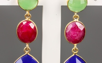 Pair of gold-plated sterling silver cocktail earrings (2)