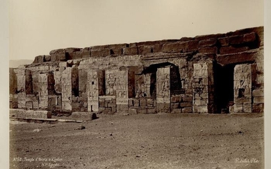 Pascal Sébah Phot. - 1870 - Temple of Osiris, Abydos & Temple of Hathor, Denderah, Egypt - 2 XXL Vintage Photographs