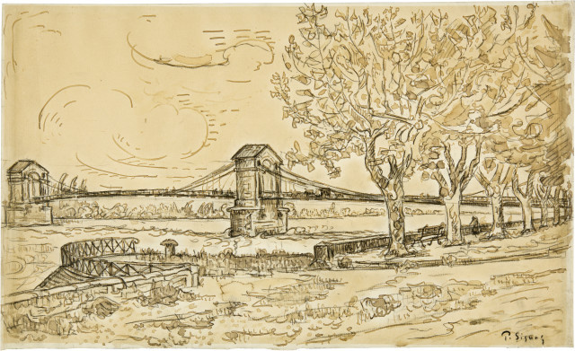 Paul Signac - 1863 Paris 1935 - Le Pont de Bourg Saint-Andéol
