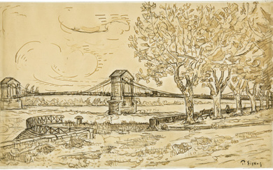 Paul Signac - 1863 Paris 1935 - Le Pont de Bourg Saint-Andéol