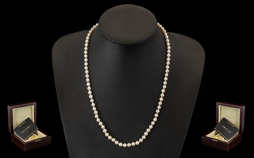 Pearl Necklace by Iliana. High lustre Japanese Akoya Round ...
