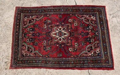 Persian Heriz Red and Blue Area Rug