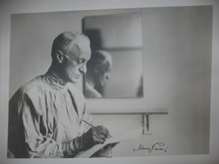Photograph of Harvey Cushing ("The Sketch"), image size 9 1/2" x 7 1/2", [1928], by Walter W. Boyd. SIGNED BY HARVEY CUSHING.