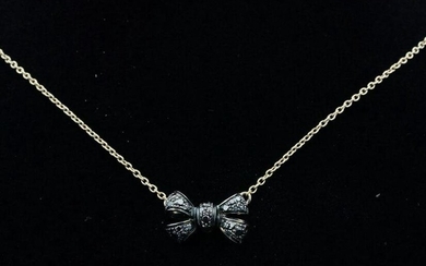 Pomellato 0.30ctw Black Diamond & 18K Bow Necklace