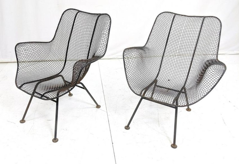 Pr Russell Woodard mesh Lounge arm chairs.