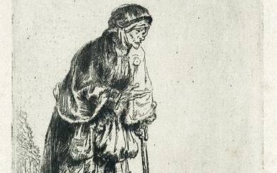 REMBRANDT VAN RIJN, Beggar Woman Leaning on a Stick.