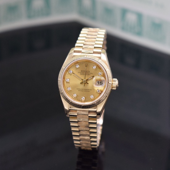 ROLEX 18k yellow gold ladies wristwatch Oyster Perpetual...