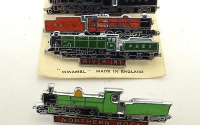 Railwayana : Three enamel badges depicting steam