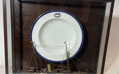 Rare Porcelain Dish from Yacht Corsair With model
