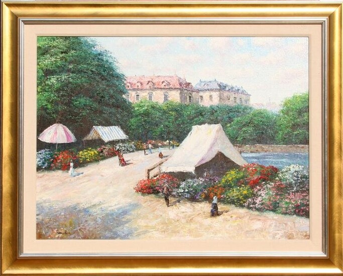 Raucher, Garden Promenade, Oil Painting