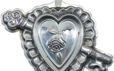 Reed and Barton Sterling Silver Heart Christmas Ornament 3 in. x 2 1/2 in.