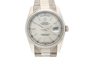 Reference 118239 Day-Date A white gold automatic wristwatch with day, date and bracelet, Circa 2000 , Rolex