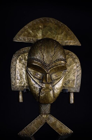 Reliquary figure (1) - Copper, Wood - Gabon - 2nd half 20th century