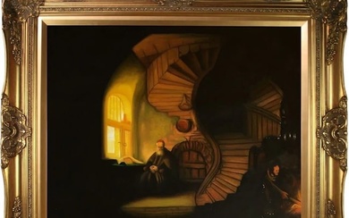 Rembrandt van Rijn "The Philosopher in Meditation, 1632" Oil Painting, After