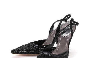 René Caovilla A pair of stilettos embellished with numerous sequins, adjustable ancle...