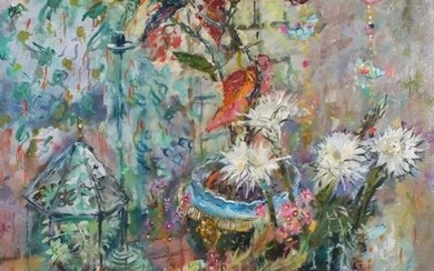Richard BAKER (British b. 1948) Begonia and Flowering Cactus,...