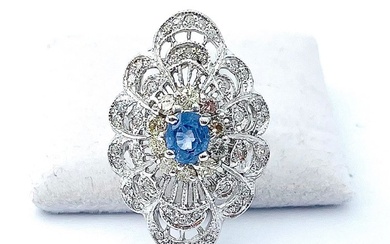 Ring Platinum Diamond (Natural) - Sapphire